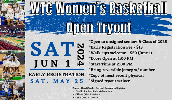 Western Texas College Women's Basketball to Host Open Tryout June 1